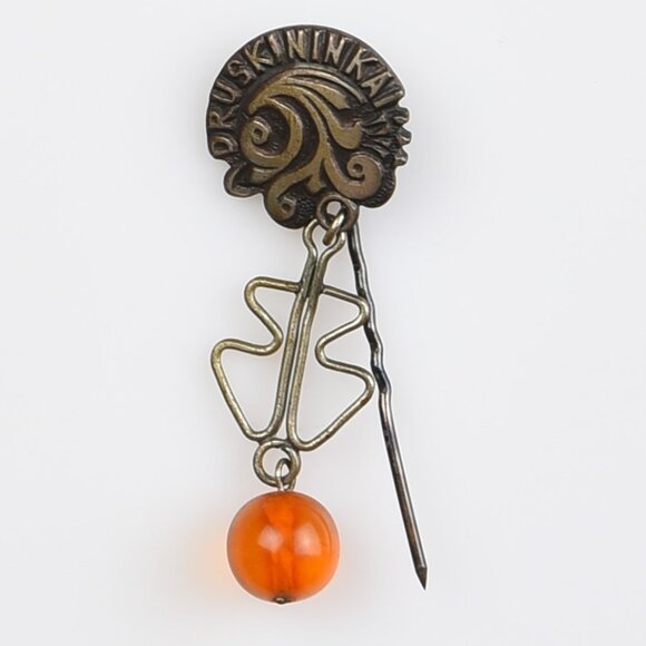 Amber Druskininkai Lithuania stick pin - Picture 1 of 4